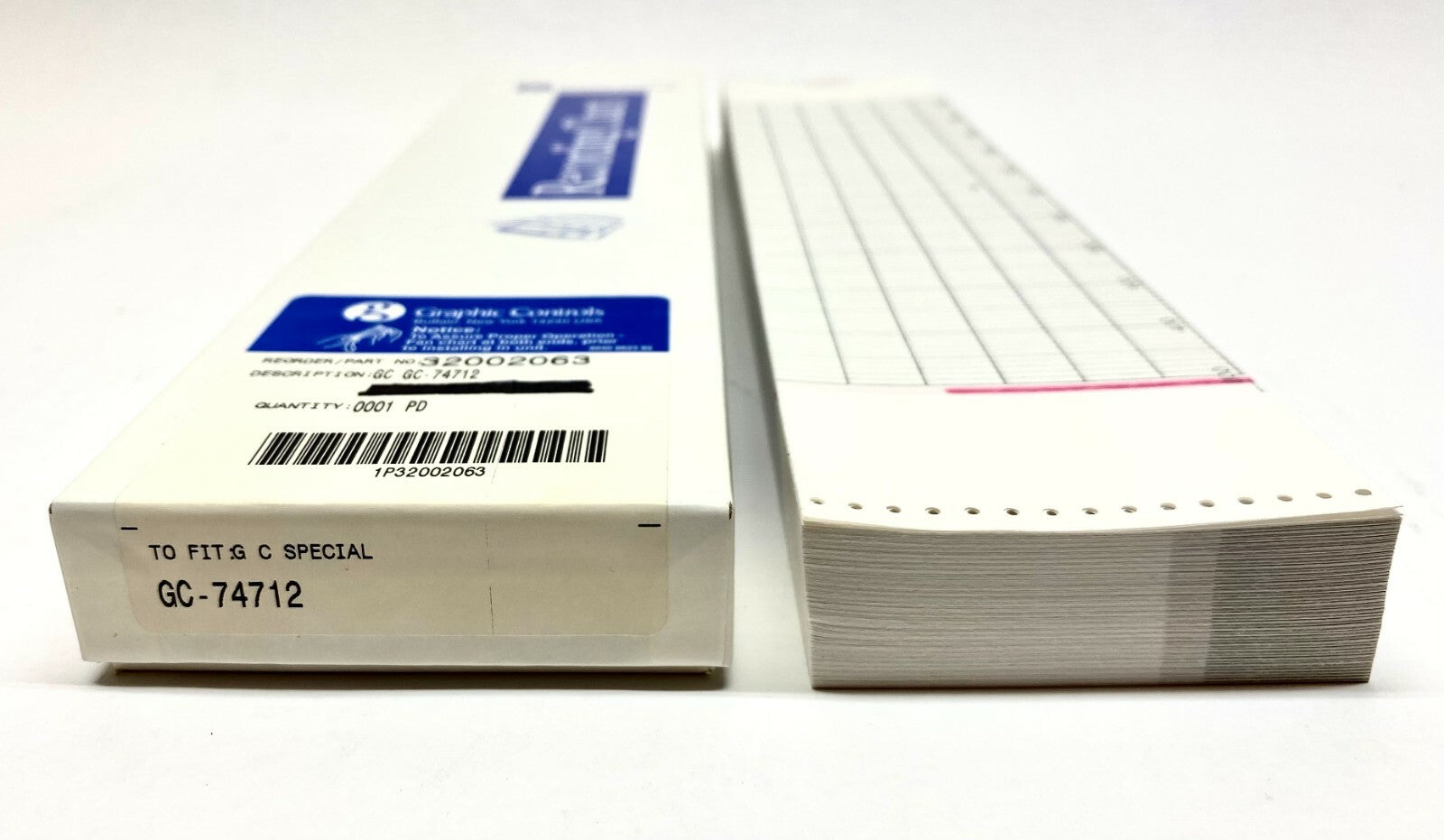 Graphic Controls 74712 Strip Chart Paper 13-1/2" x 3" 200-2200 Degree 32002063 - Maverick Industrial Sales