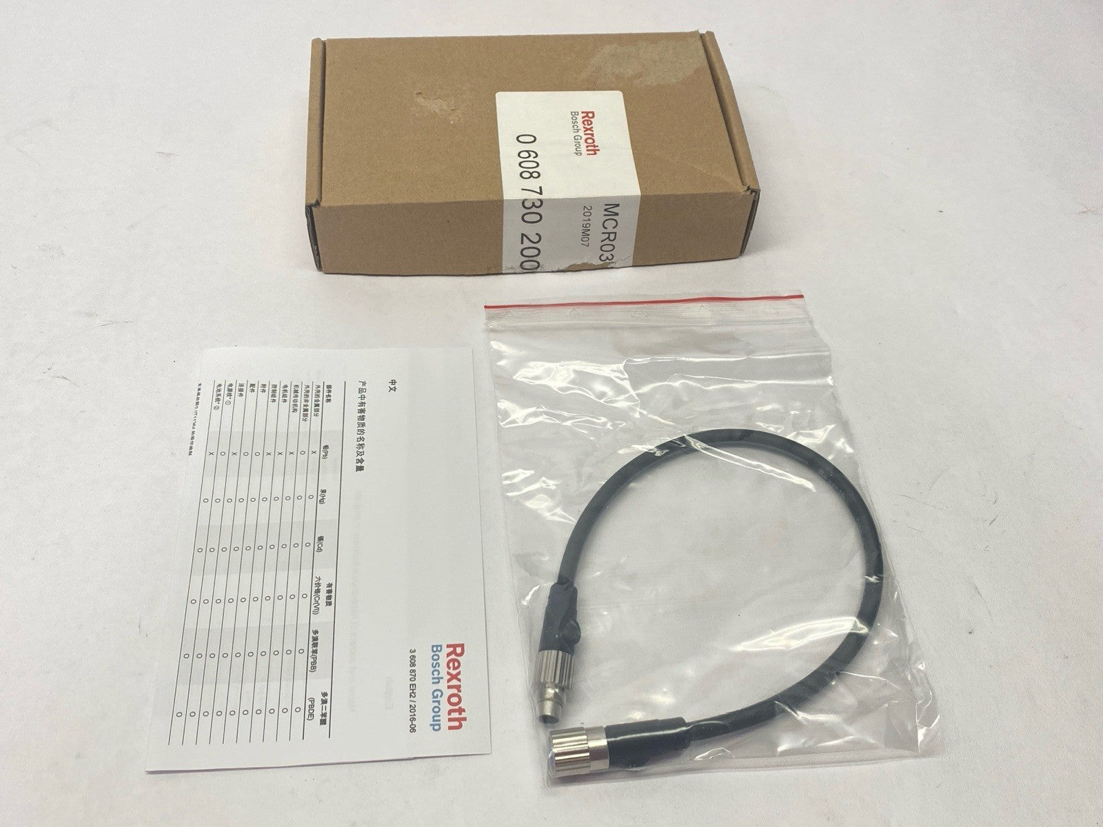 Bosch Rexroth 0608730200 Transducer Cable MCR033 - Maverick Industrial Sales