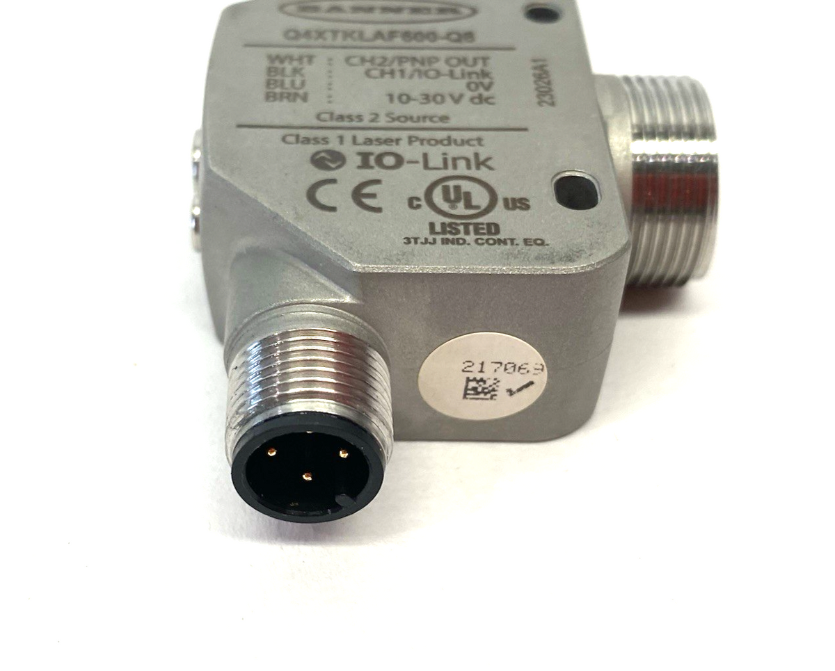 Q4XTKLAF600-Q8 | Banner Rugged Photoelectric Laser Sensor Adjustable Field 801918 - New – Open box - Maverick Industrial Sales