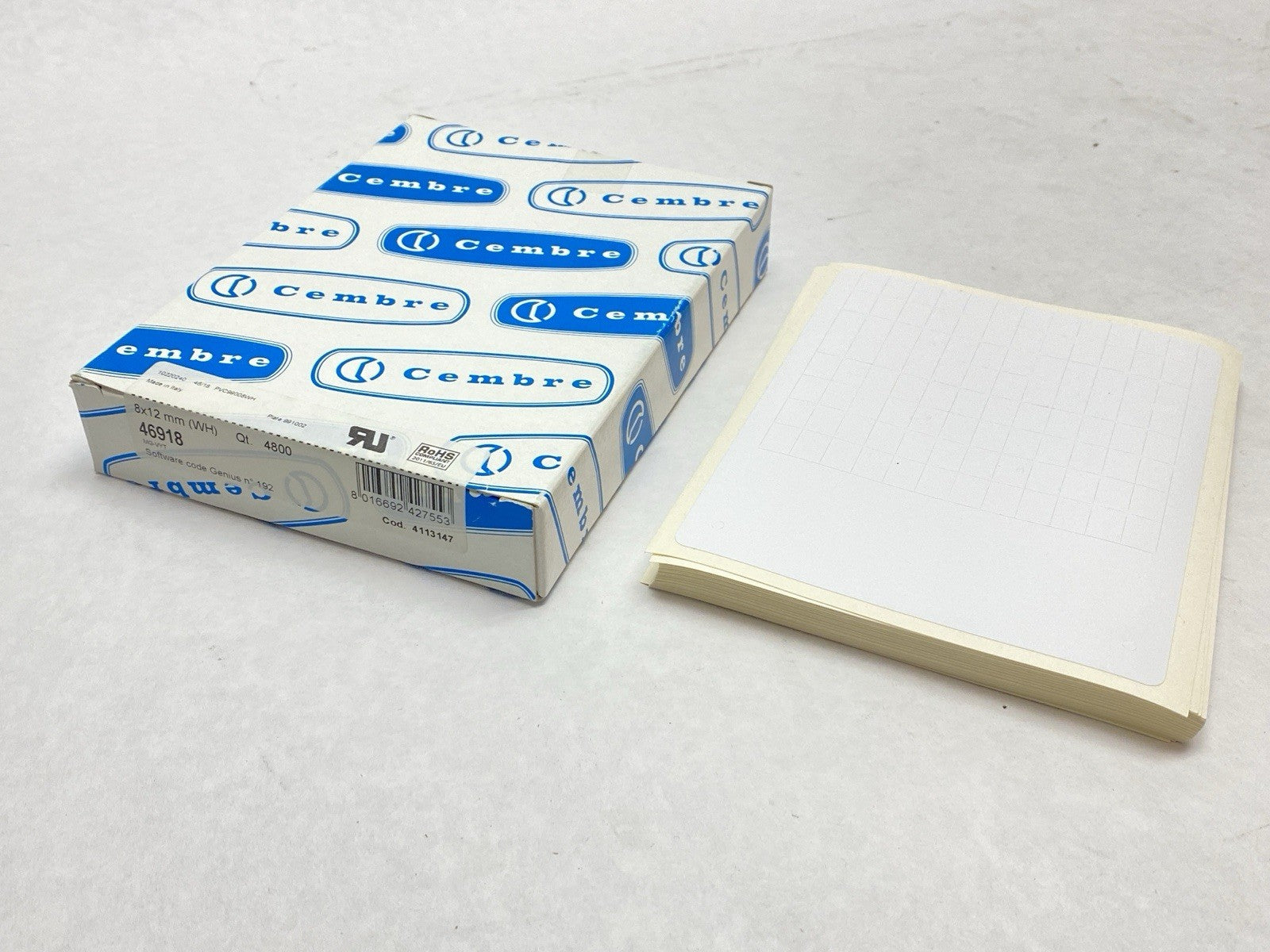 46918 | Cembre Adhesive Labels MG-VYT QTY OF 4800 - New – Open box - Maverick Industrial Sales
