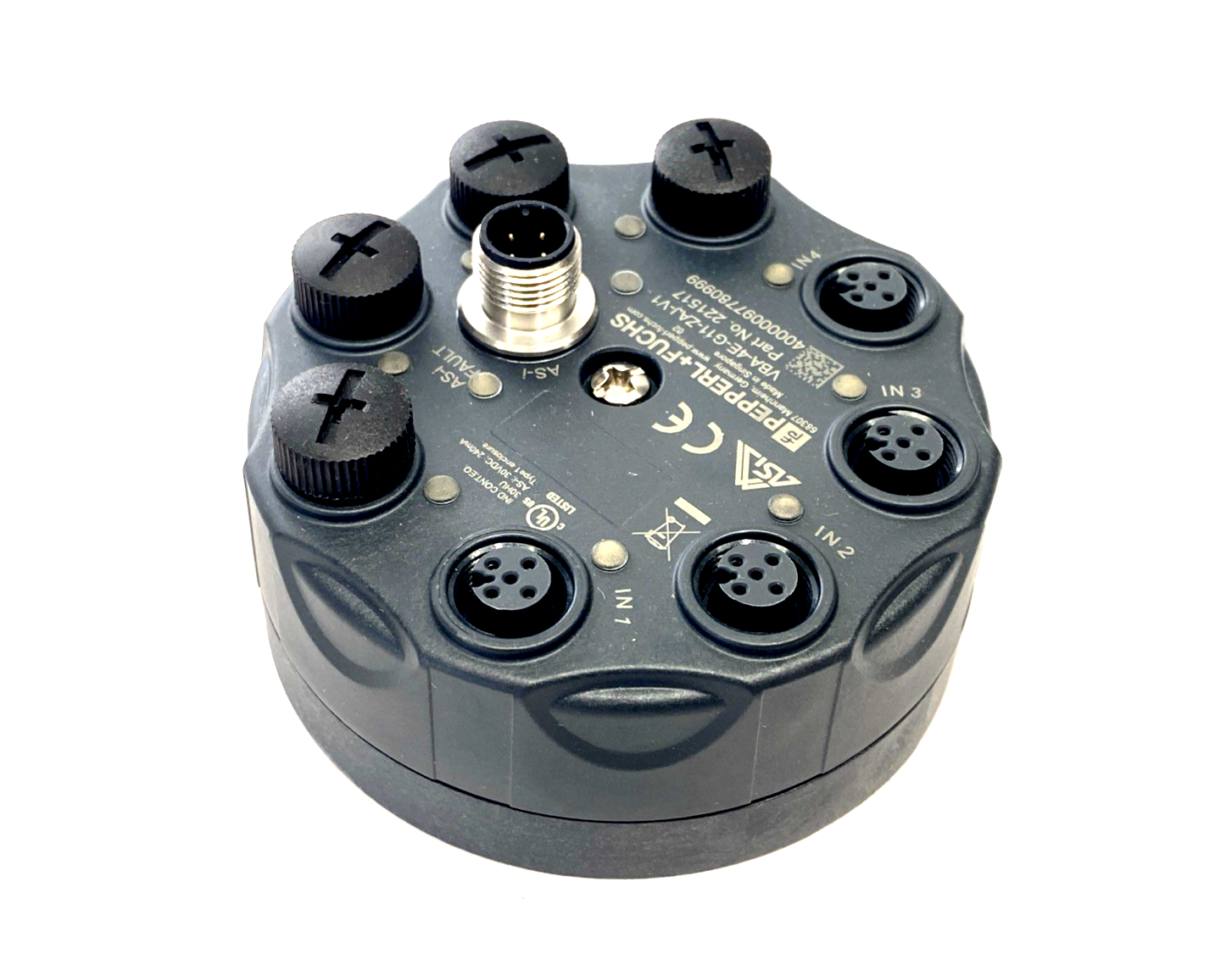 Pepperl+Fuchs VBA-4E-G11-ZAJ-V1 AS-Interface Sensor Module 221517 - New – Open box - Maverick Industrial Sales