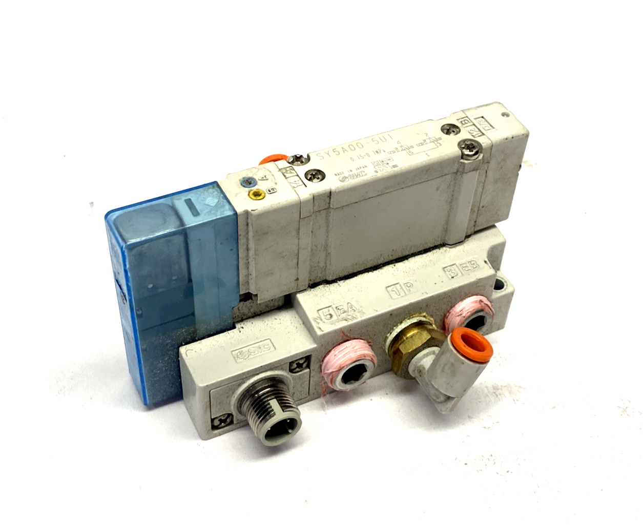 SMC SY5A00-5U1 Solenoid Valve & Base 1/4" NPT - Maverick Industrial Sales