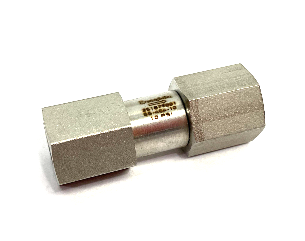 SS-4C4-10 | Swagelok Stainless Steel Poppet Check Valve, Fixed Pressure, 1/4" NPTF - New Other - Maverick Industrial Sales