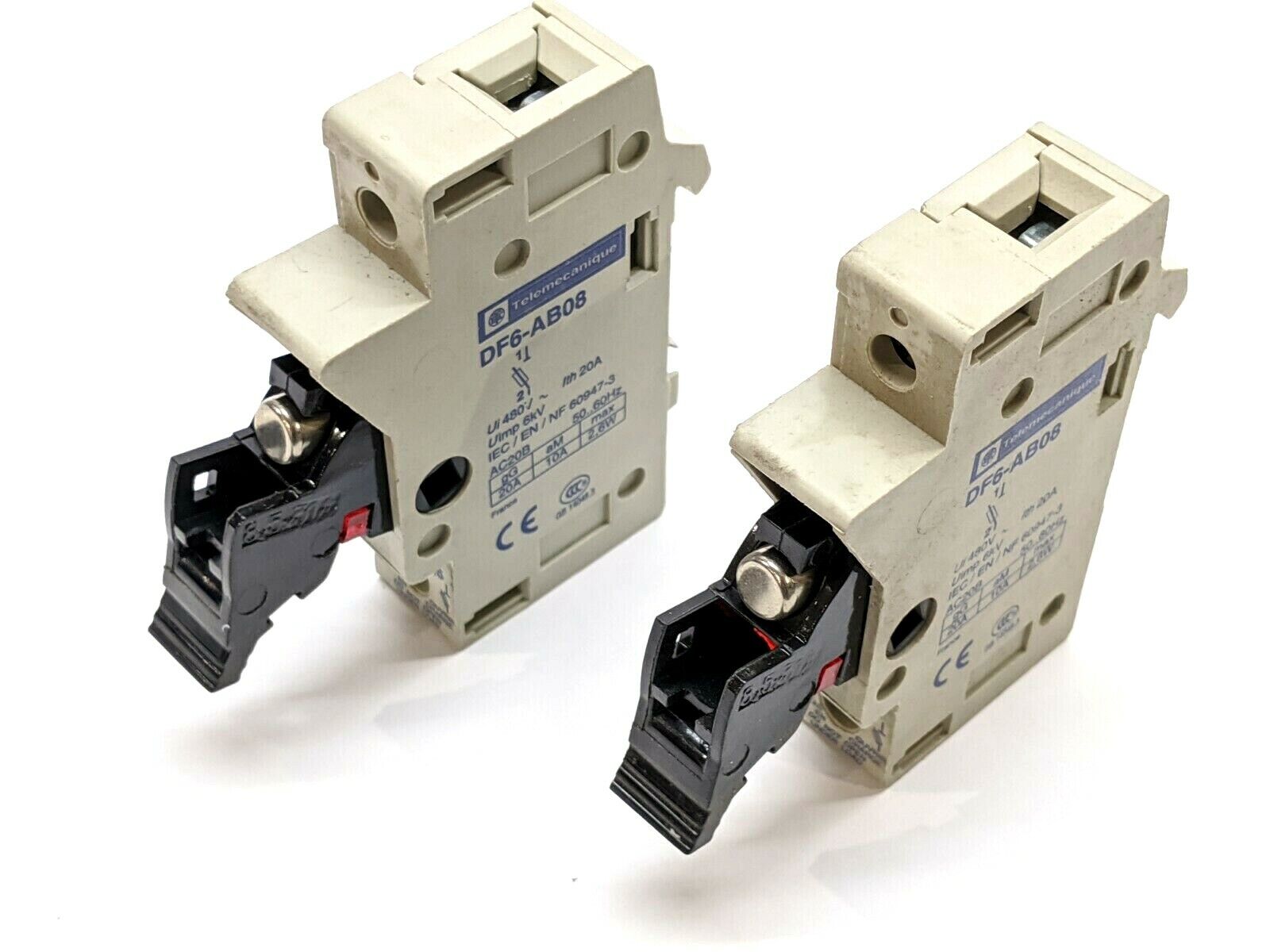 Telemecanique DF6-AB08 Fuse Holder 20A LOT OF 2 - Used - Maverick Industrial Sales