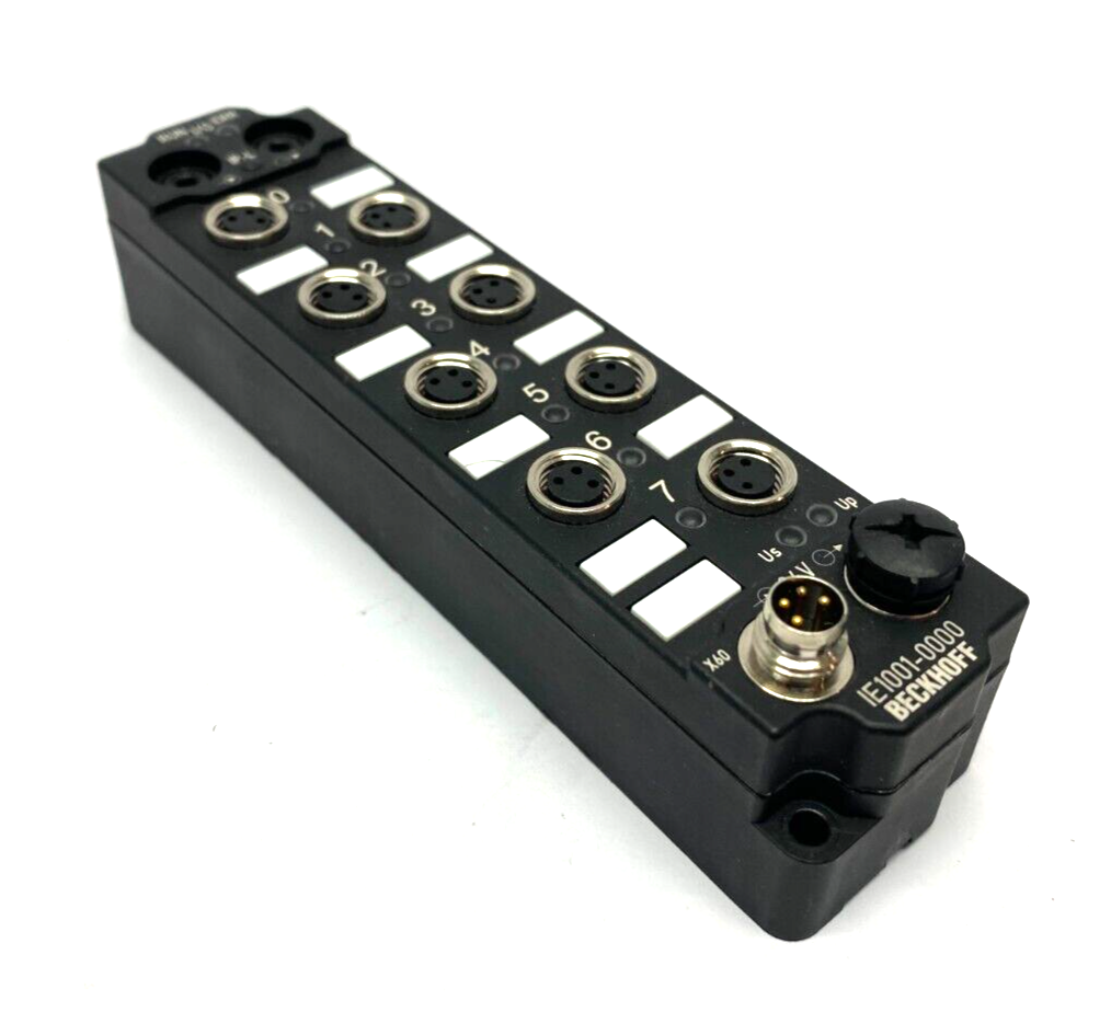 Beckhoff IE1001-0000 Digital Input Link Extension Box 8-Channel 24VDC M8 - Used - Maverick Industrial Sales