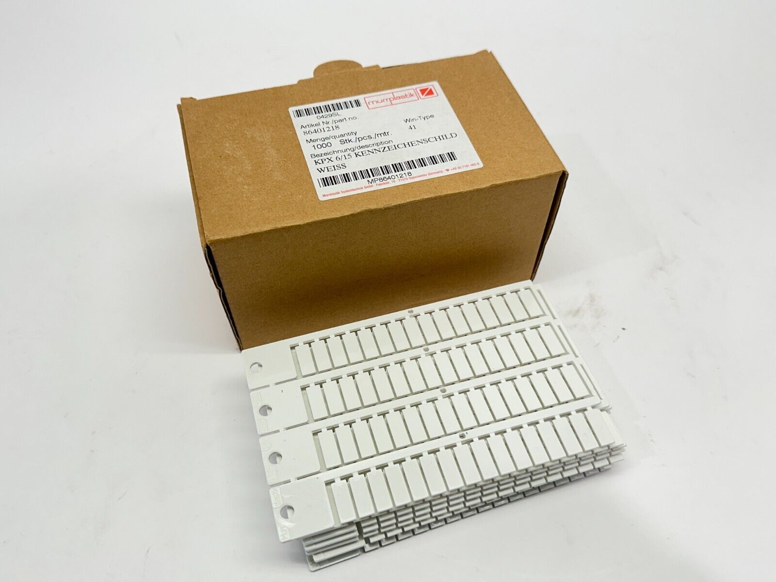 86401218 | Murrplastik Labeling Type KPX 6/15 WIN-Type 41 LOT OF 448 - New – Open box - Maverick Industrial Sales