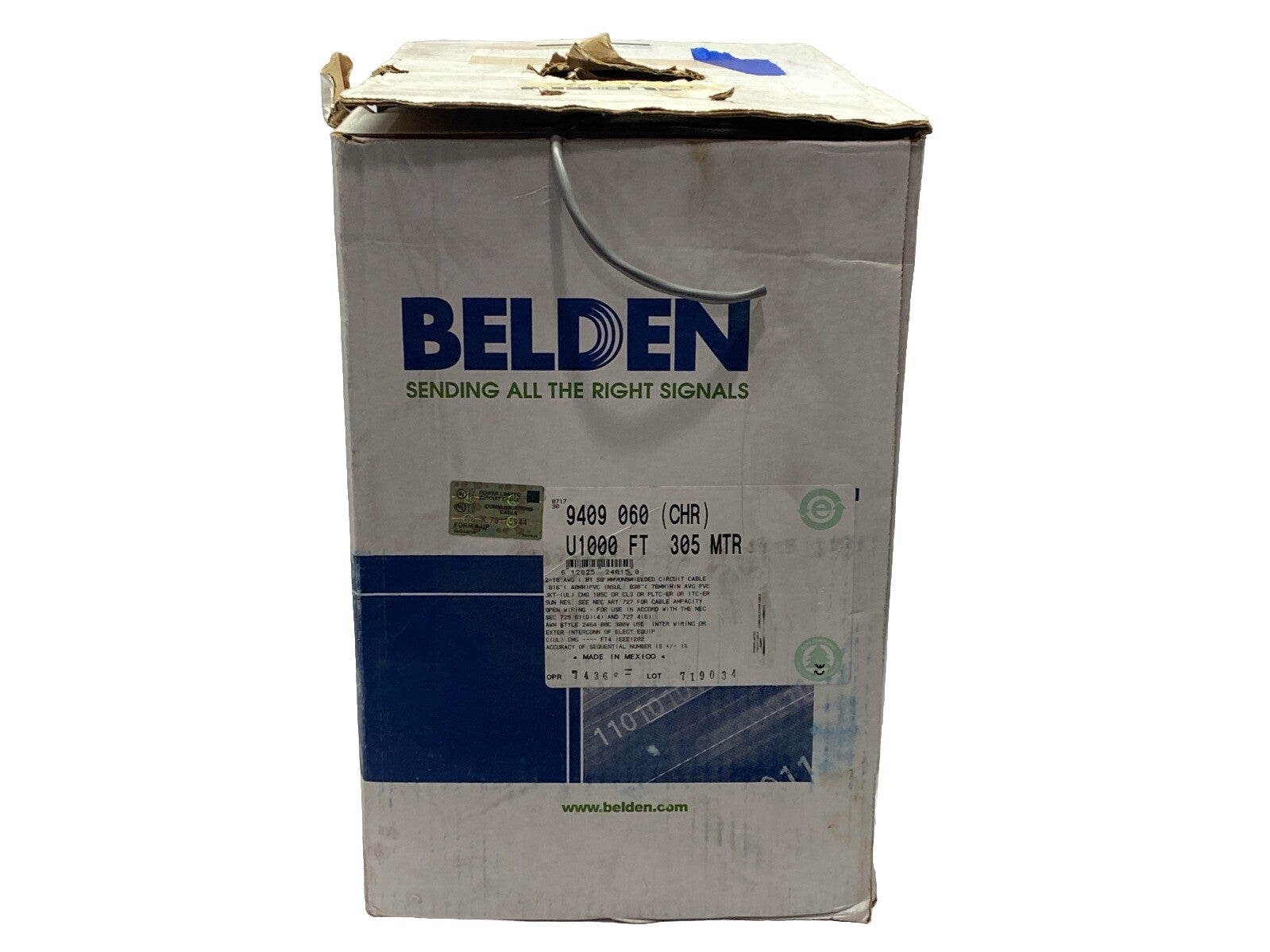 Belden 9409 High Performance Instrumentation Cable 1/PR 18AWG PVC Gray 125FT - New – Open box - Maverick Industrial Sales