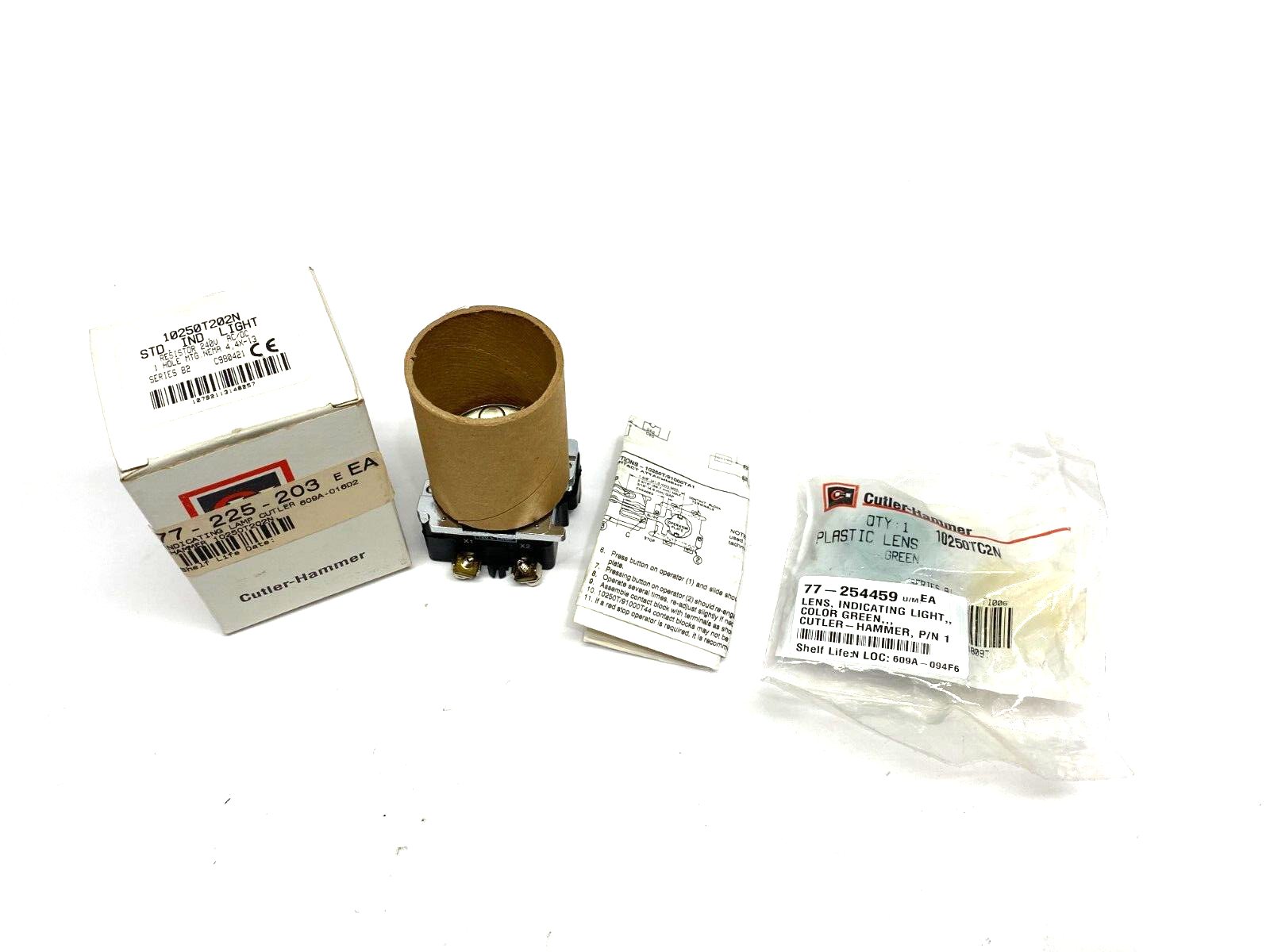 10250T202N | Eaton Cutler-Hammer Standard Indicator Light w/ Green Cover - New – Open box - Maverick Industrial Sales