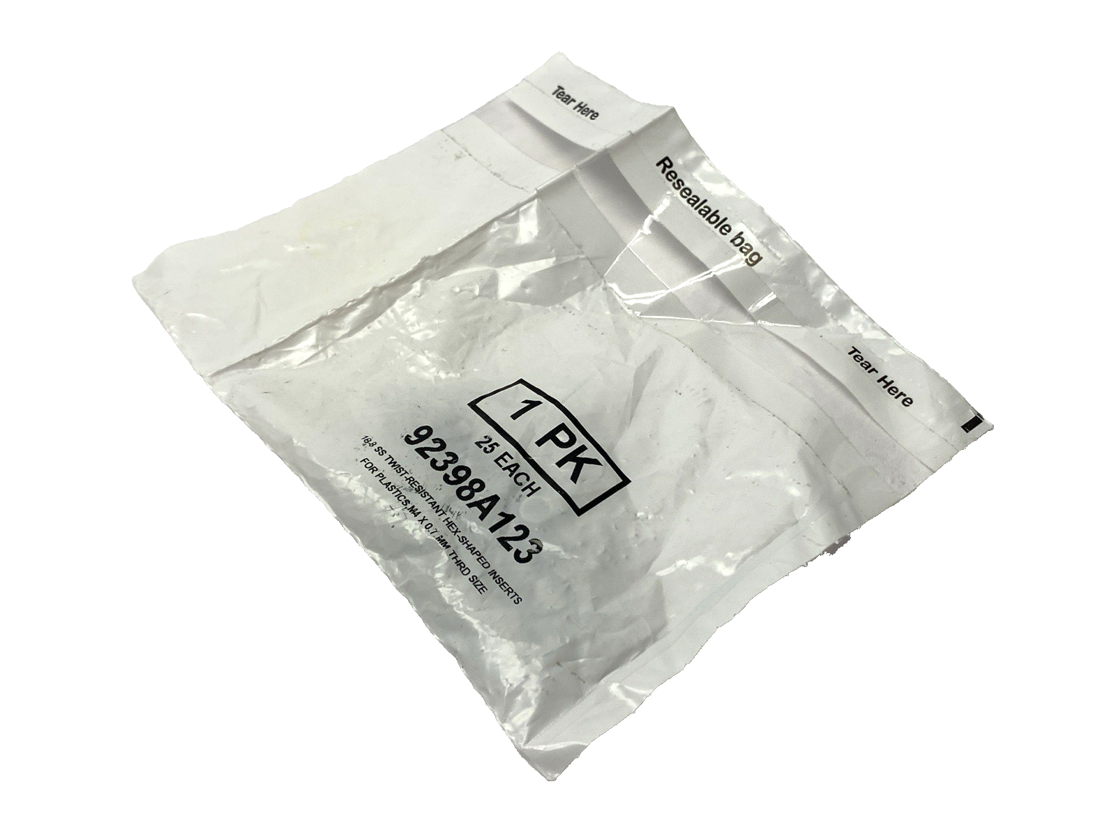 92398A123 Stainless Steel Hex Inserts M4 x 0.7mm PACKAGE OF 25 - New - Maverick Industrial Sales