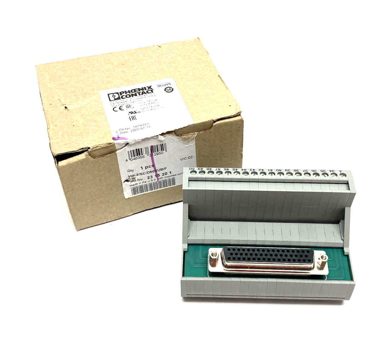VIP-3/SC/D50SUB/F | Phoenix Contact VARIOFACE Termination Board Module 2315201 - New – Open box - Maverick Industrial Sales
