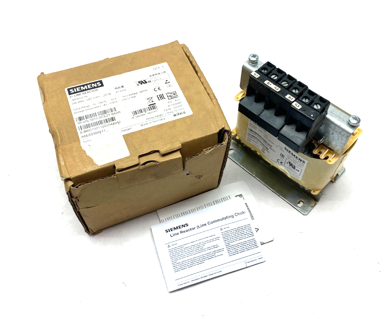 Siemens 6SL3203-0CE21-8AA0 SINAMICS Line Reactor 380-480V - Maverick Industrial Sales