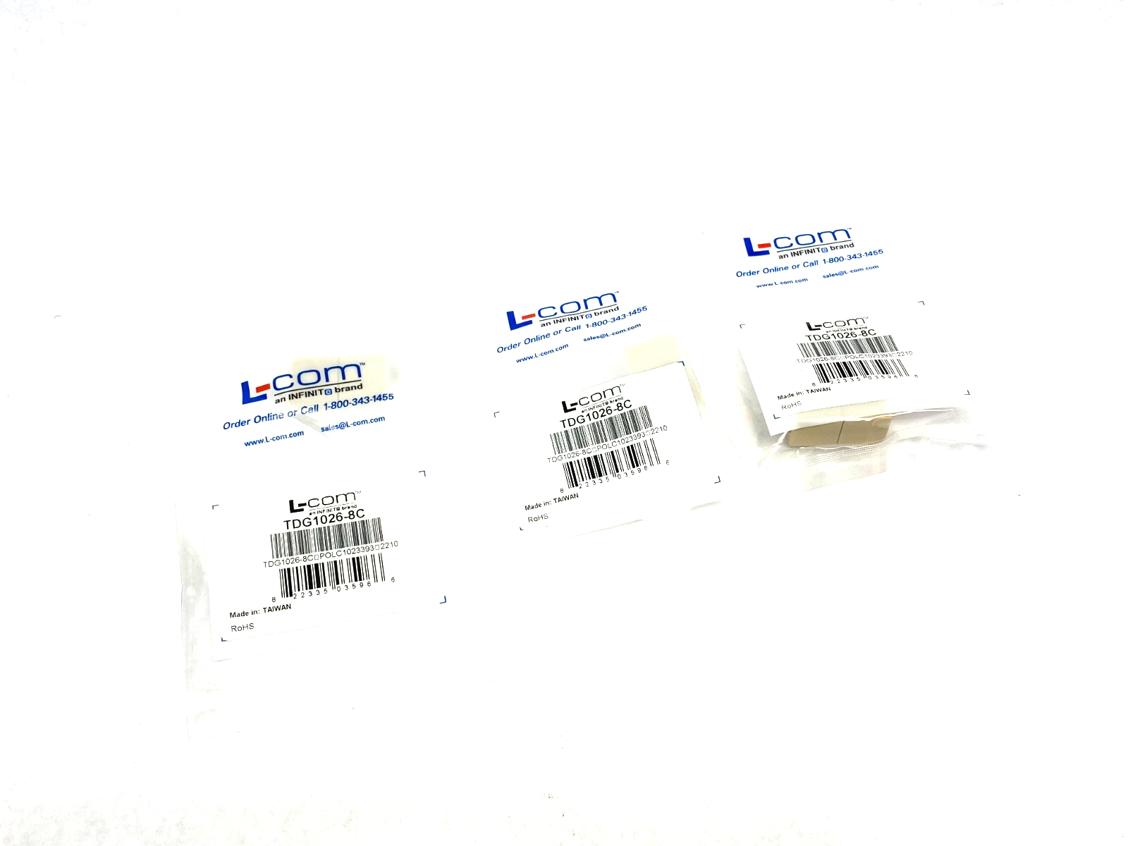 L-Com TDG1026-8C Modular Coupler Inline RJ45 Straight Wired LOT OF 3 - Maverick Industrial Sales