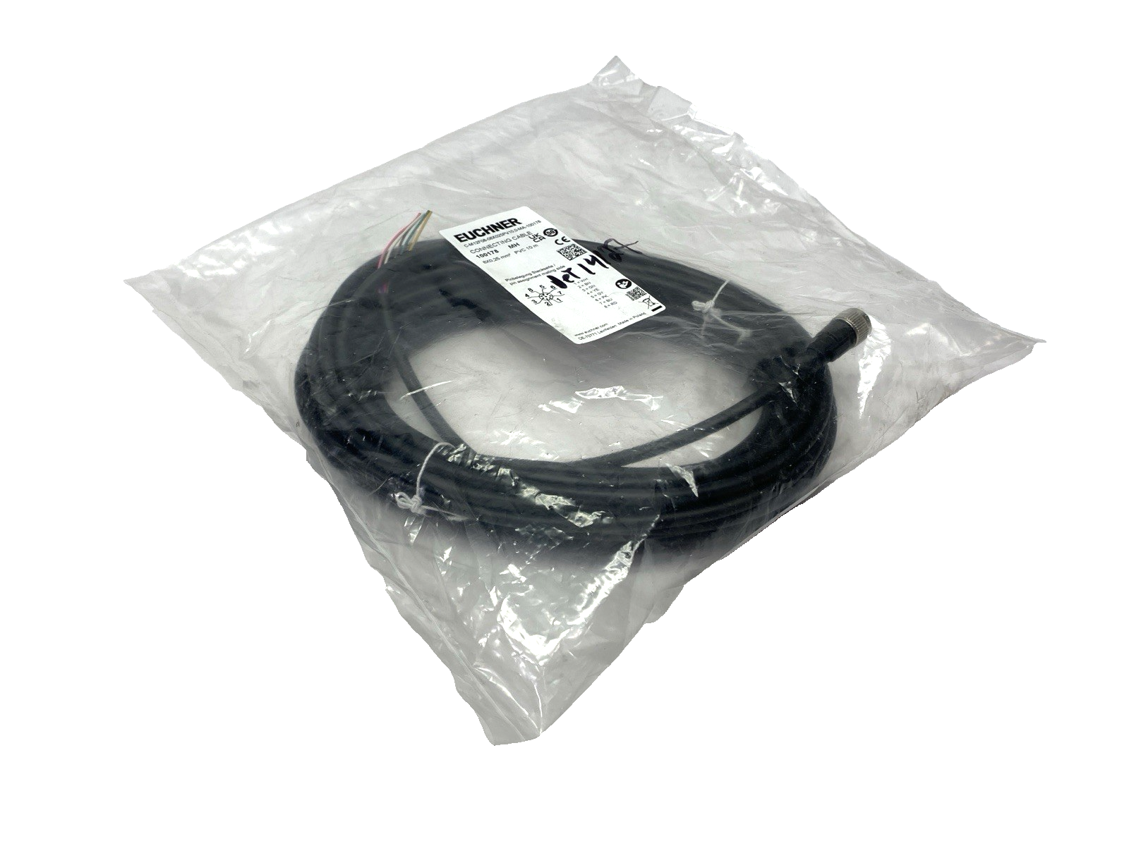Euchner C-M12F08-08X025PV10,0-MA-100178 Connecting Cable 10m 100178 - Maverick Industrial Sales