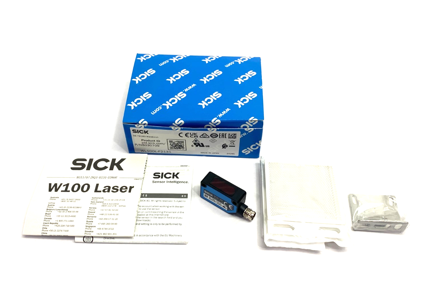 Sick WL100L-F2131 Photoelectric Retro-Reflective Sensor Kit, W100 Laser 6030709 - New - Maverick Industrial Sales