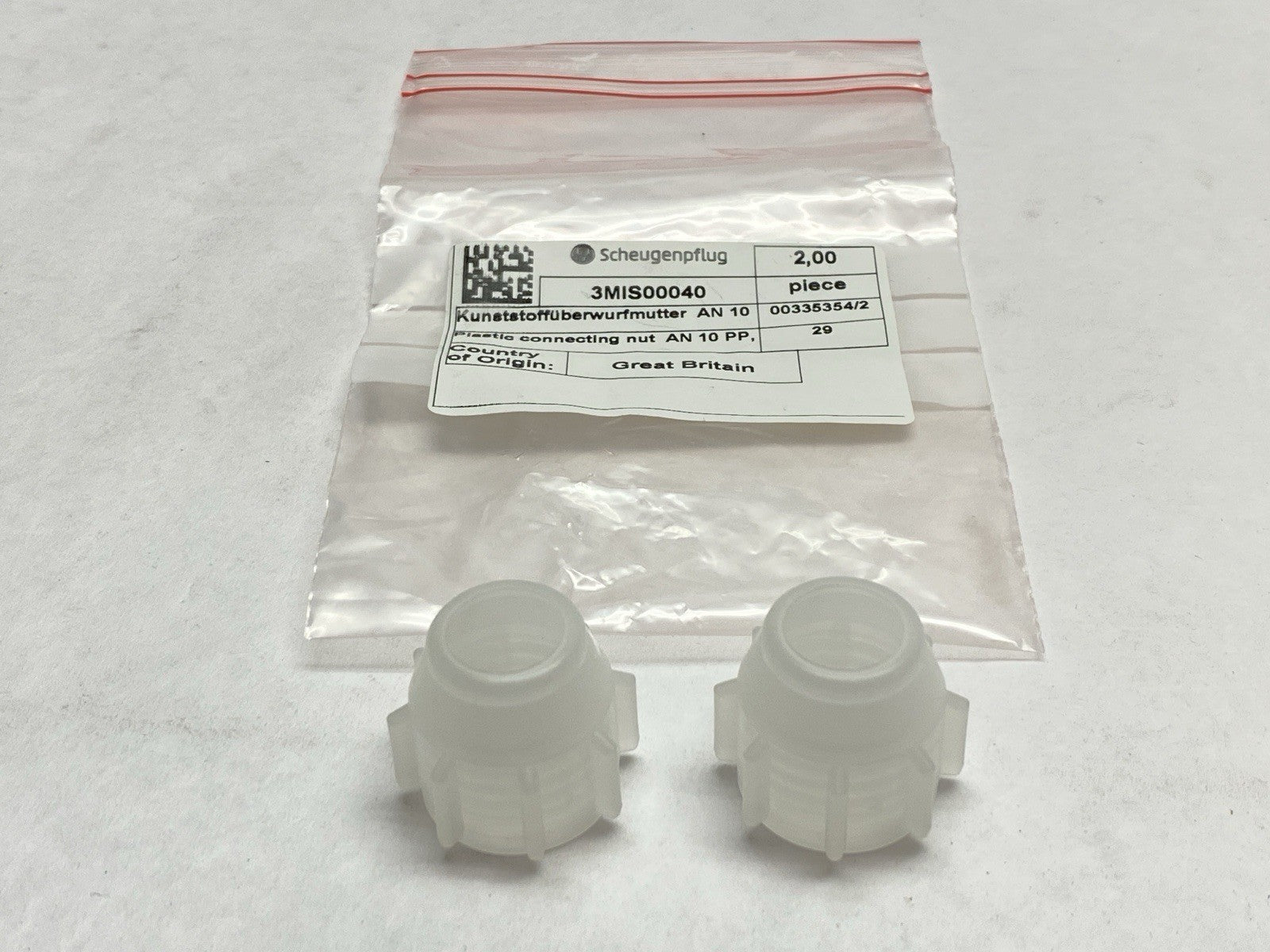 Scheugenpflug 3MIS00040 Plastic Connecting Nut AN 10 PP LOT OF 2 - Maverick Industrial Sales