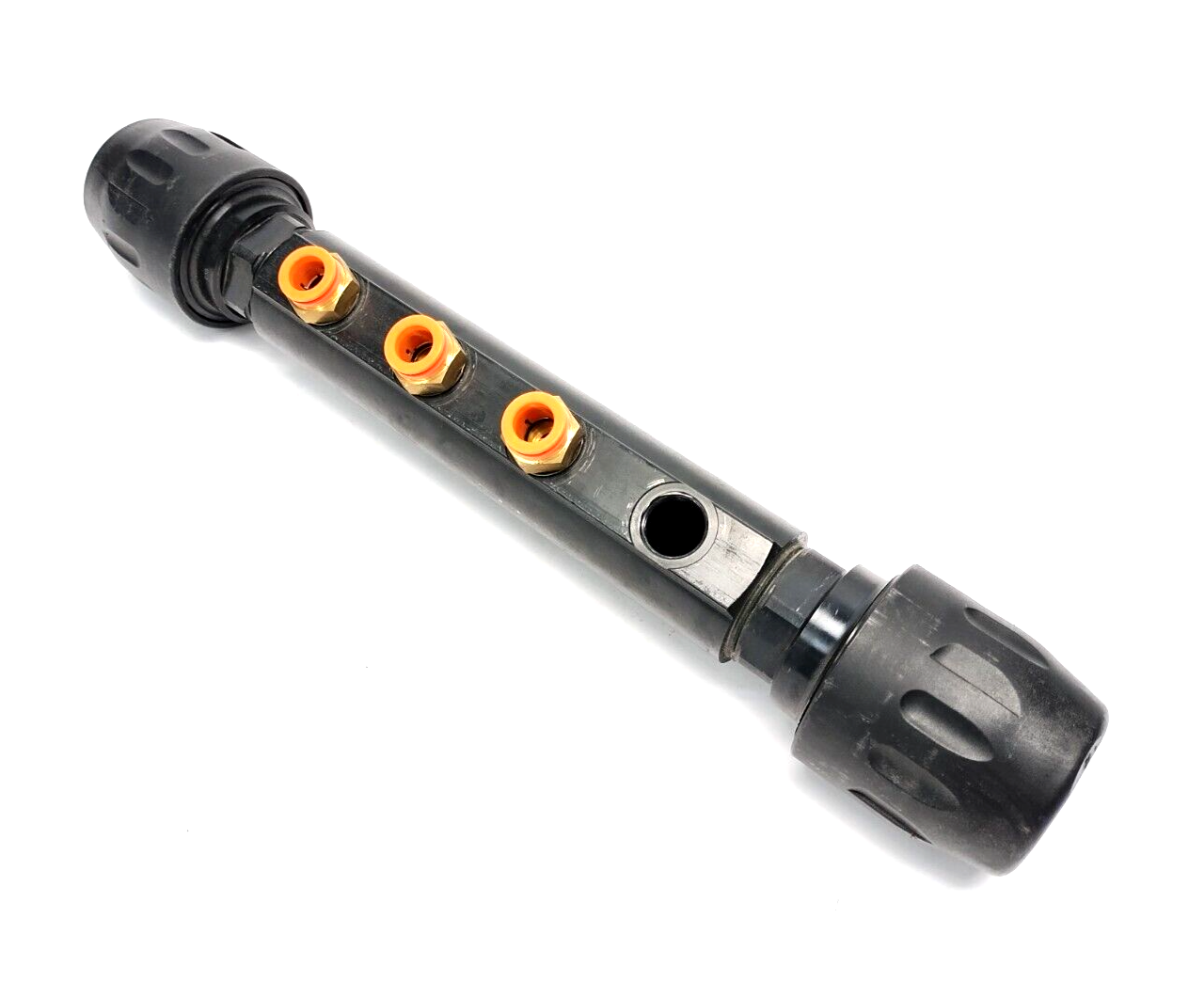 Parker 6651 40 12 04 Transair 4-Port Manifold, 1-1/2" Pipe OD, MISSING FITTING - Used - Maverick Industrial Sales