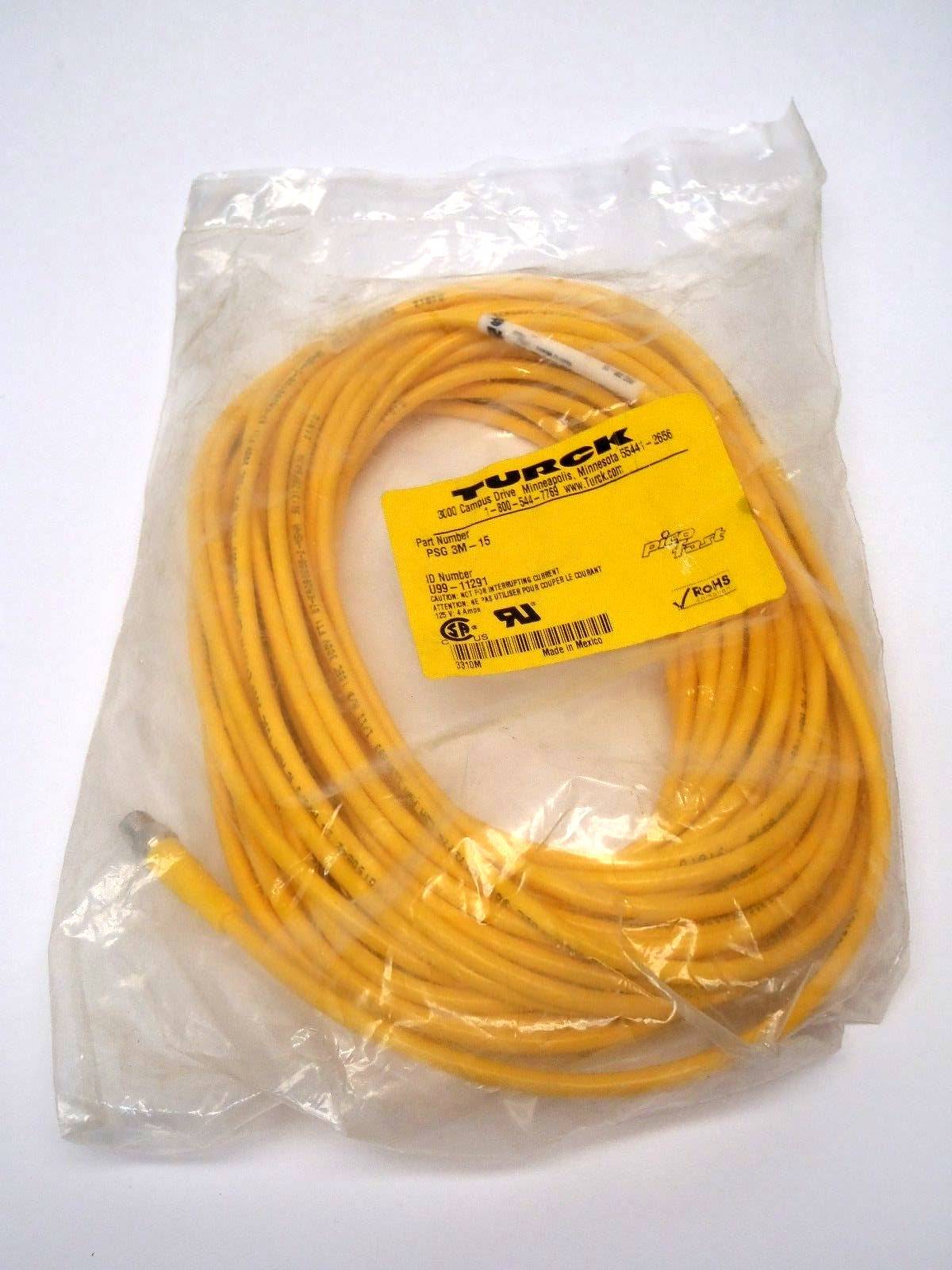 Turck PSG 3M-15 U99-11291 Picofast Molded Cordset - New – Open box - Maverick Industrial Sales