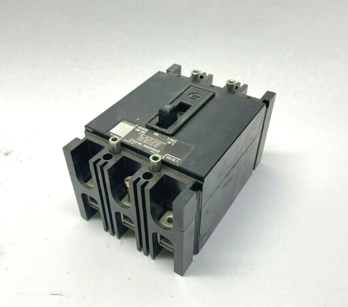 Westinghouse FB3050L, 50A, 600VAC Circuit Breaker 4992D46G40 - Maverick Industrial Sales