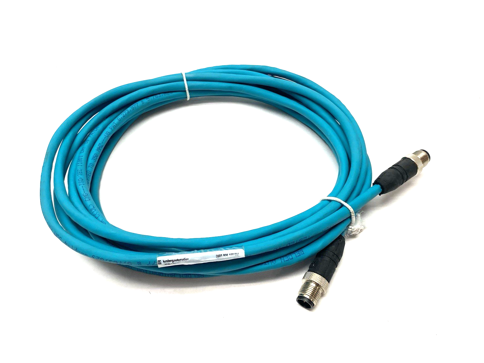 0985 806 100/5M | Lumberg Ethernet Cable M12 4-Pin Male to Male 900004064 - New Other - Maverick Industrial Sales