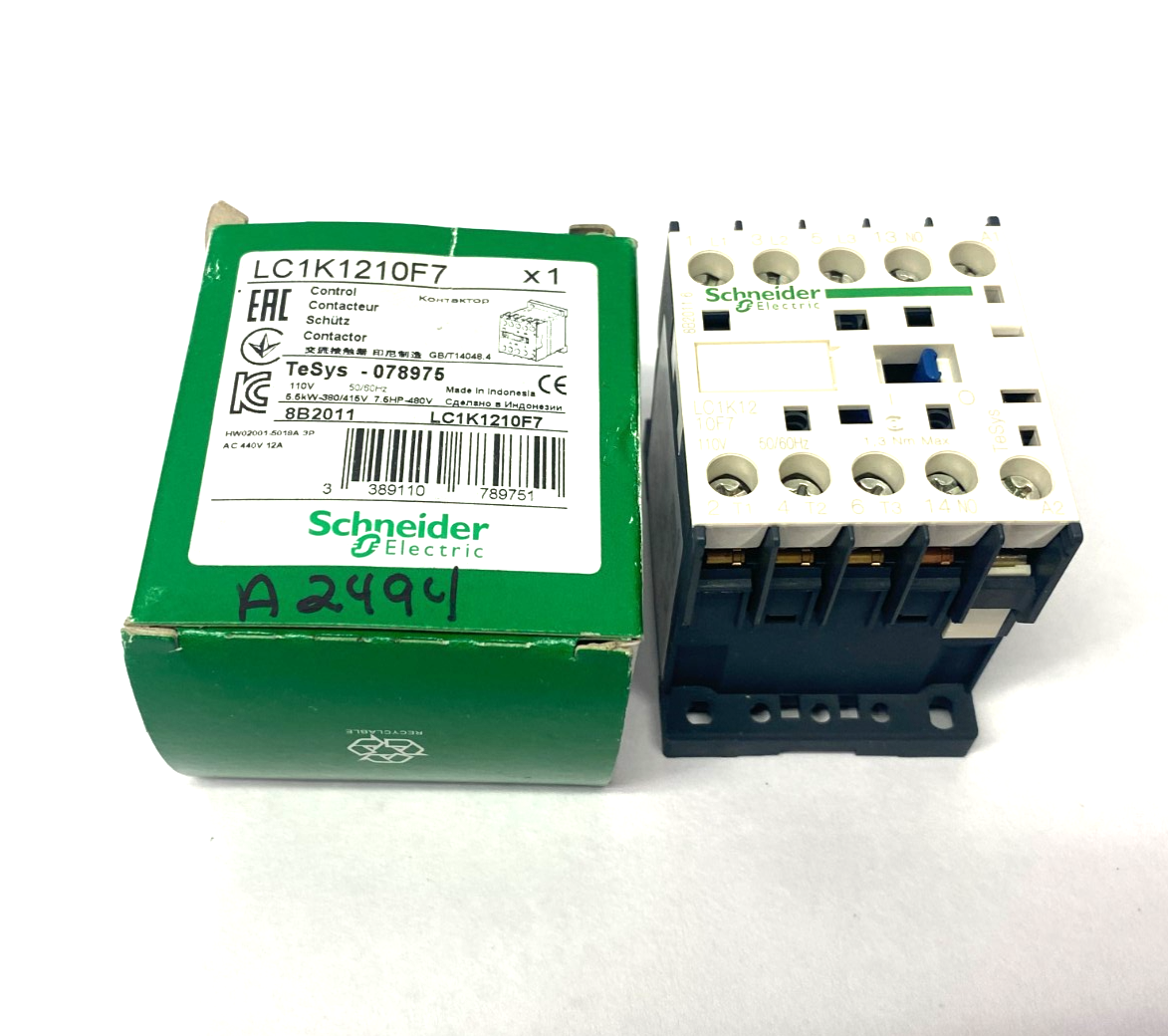 Schneider Electric LC1K1210F7 TeSys Contactor AC-3 12A - Maverick Industrial Sales
