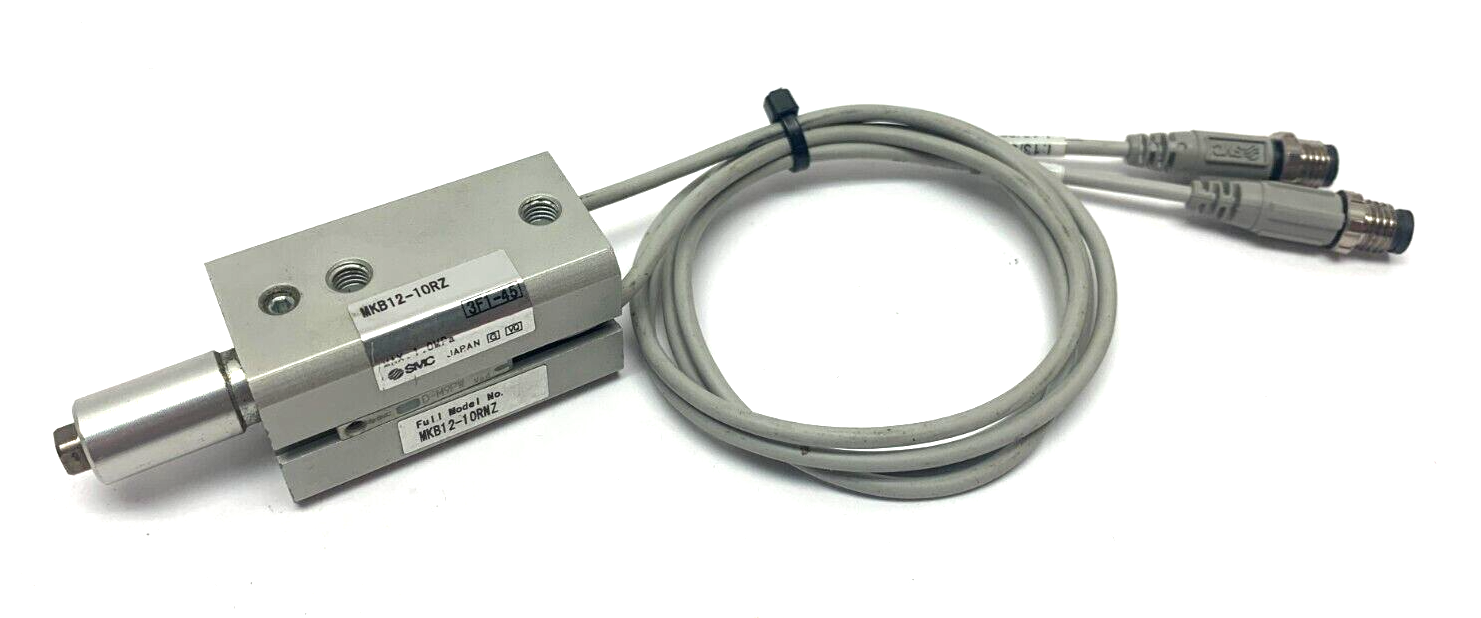 SMC MKB12-10RZ Rotary Clamp Cylinder w/ 2x SMC D-M9PW Proximity Switch Sensor - Used - Maverick Industrial Sales