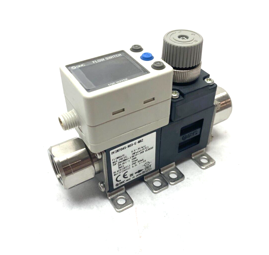 SMC PF3W704S-N03-E-MRZ 3-Color Digital Flow Switch for Water - New – Open box - Maverick Industrial Sales