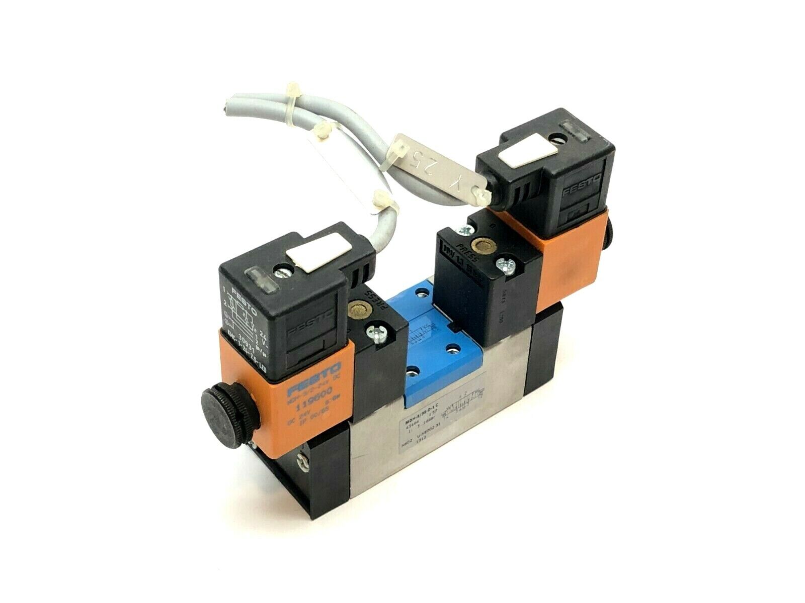Festo MDH-5/3E-D-1 C Air Solenoid Valve w/ MDH-3/2-24V DC Solenoids - Maverick Industrial Sales