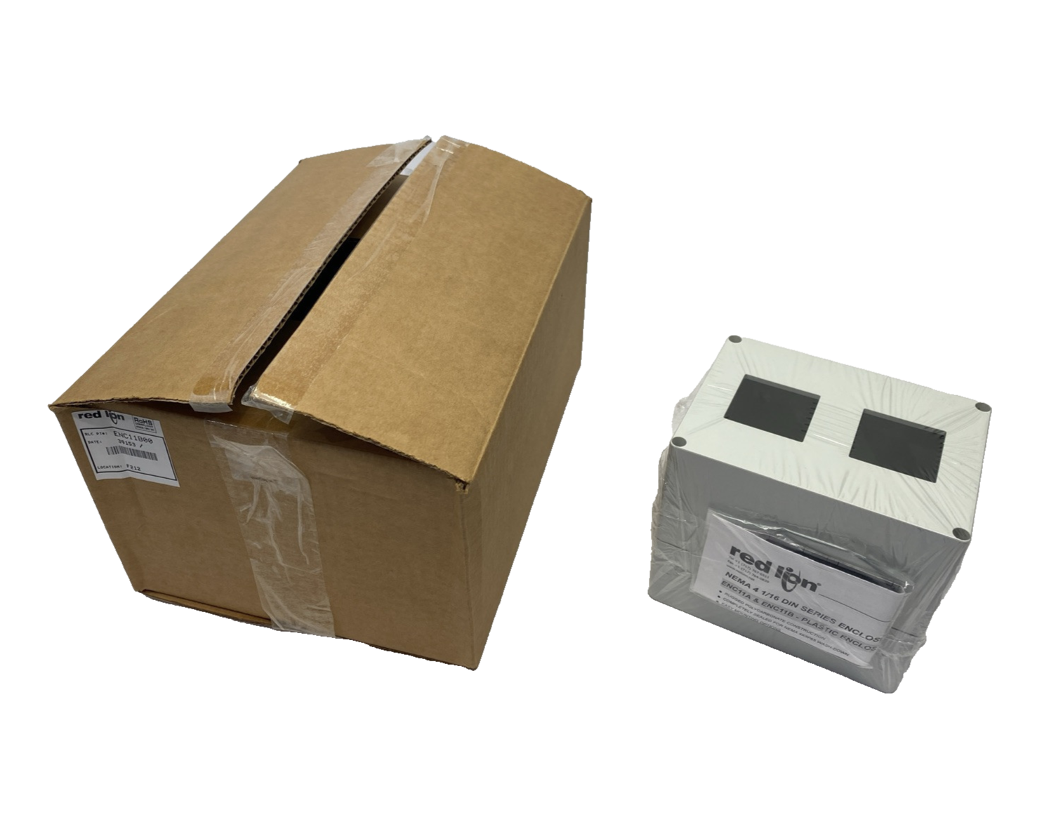 Red Lion ENC11B00 NEMA 4X/IP65 Enclosure Kit For Two 1/16 DIN Meters - Maverick Industrial Sales