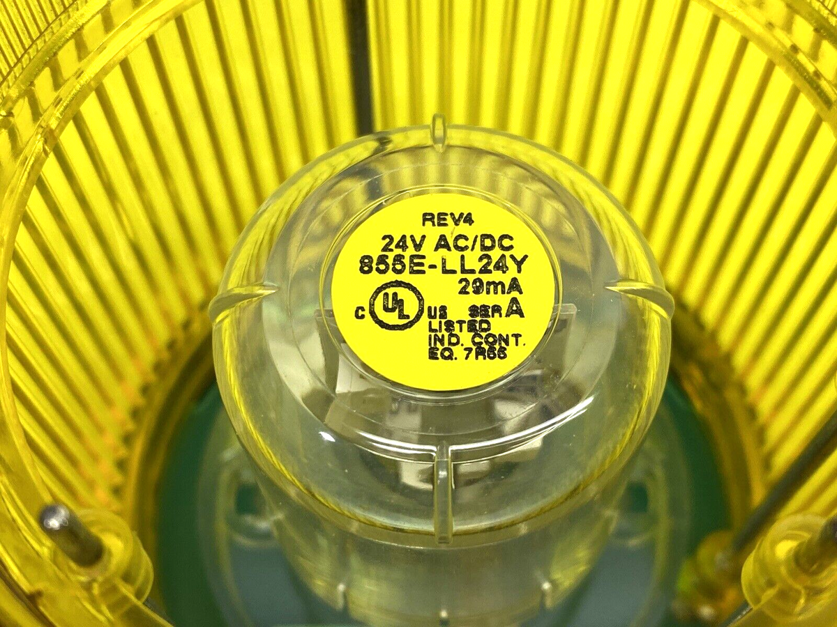 855T-B24TL8 | Allen Bradley Ser. C 70mm Steady LED Stack Light 24V AC/DC Yellow - Used - Maverick Industrial Sales