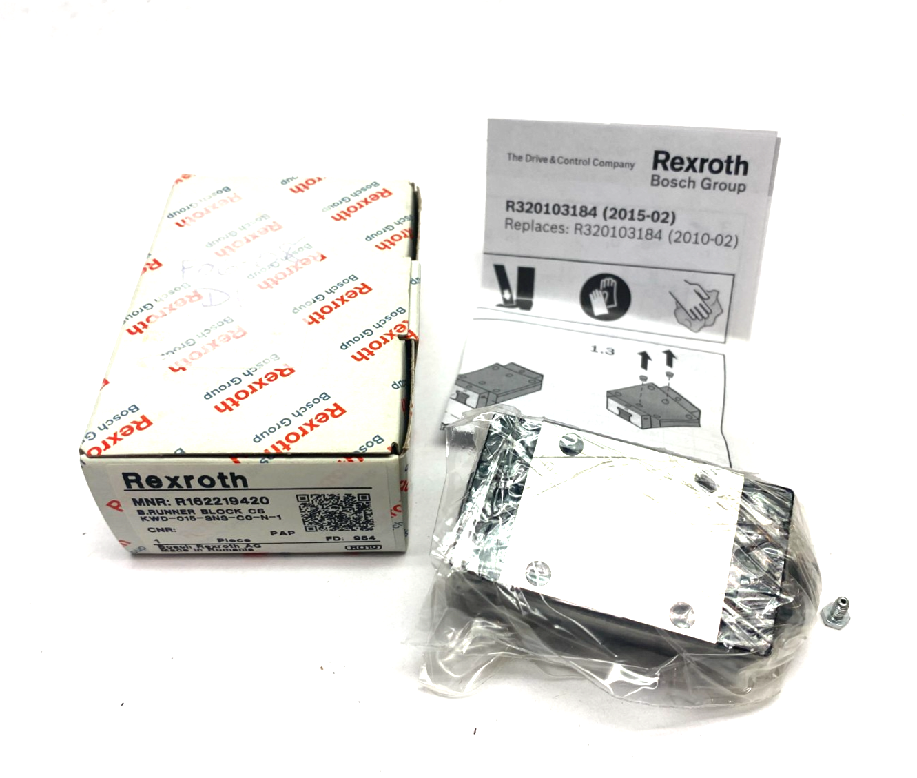 Bosch Rexroth R162219420 Ball Runner Guide Block KWD-015-SNS-C0-N-1 - Maverick Industrial Sales