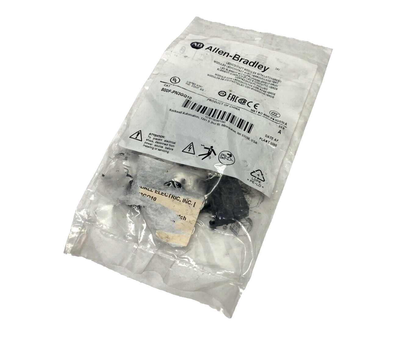 800F-PN3GQ10 | Allen Bradley Ser. A 22mm Back Of Panel Green LED Contact Kit - New - Maverick Industrial Sales