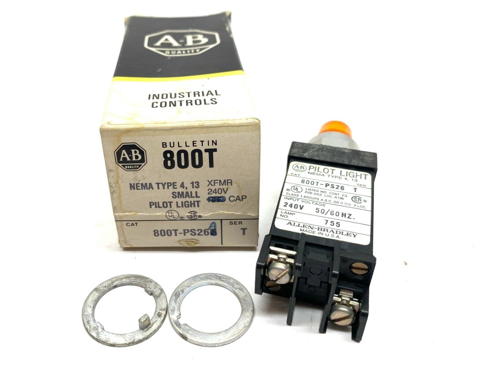 800T-PS26A | Allen Bradley Ser. T 18mm Amber Pilot Light - New – Open box - Maverick Industrial Sales