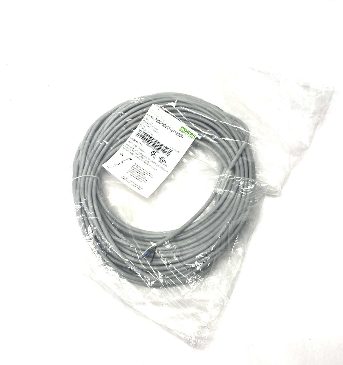 Murrelektronik 7000-08061-2112000 Single Ended M8 female 0° A-cod. Cable 20m - Maverick Industrial Sales