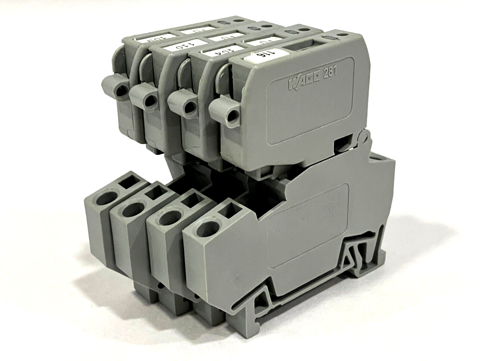Wago 281-611 Fuse Terminal Block 2-Conductor LOT OF 4 - Used - Maverick Industrial Sales
