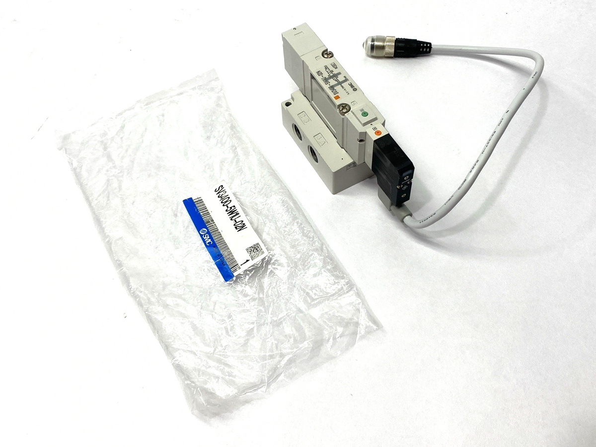 SMC SV3400-5W1U-02N Pneumatic Solenoid Valve w/ Subplate 24VDC - Maverick Industrial Sales