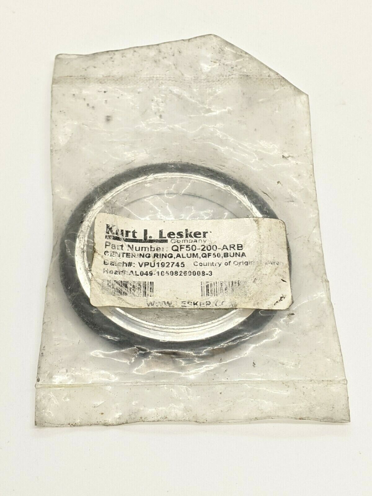 QF50-200-ARB | Kurt J Lesker Centering Ring, Alum, QF50, BUNA - New Other - Maverick Industrial Sales