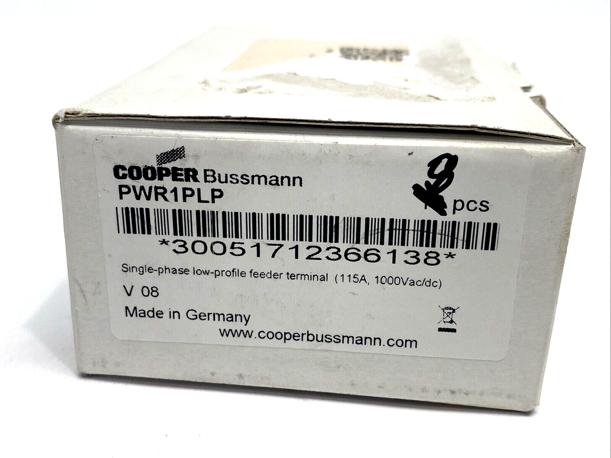 PWR1PLP | Cooper Bussmann Comb Busbar, Low-Profile Feeder Terminal 115A LOT OF 8 - New – Open box - Maverick Industrial Sales