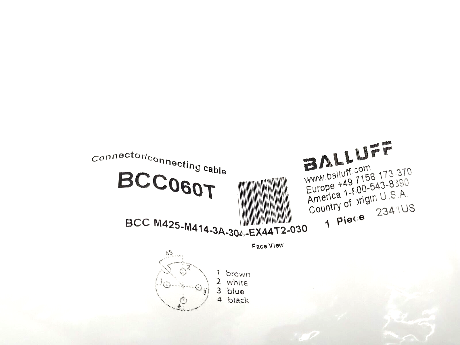 Balluff BCC060T Double Ended Cordset M12 3m BCC M425-M414-3A-304-EX44T2-030 - Maverick Industrial Sales