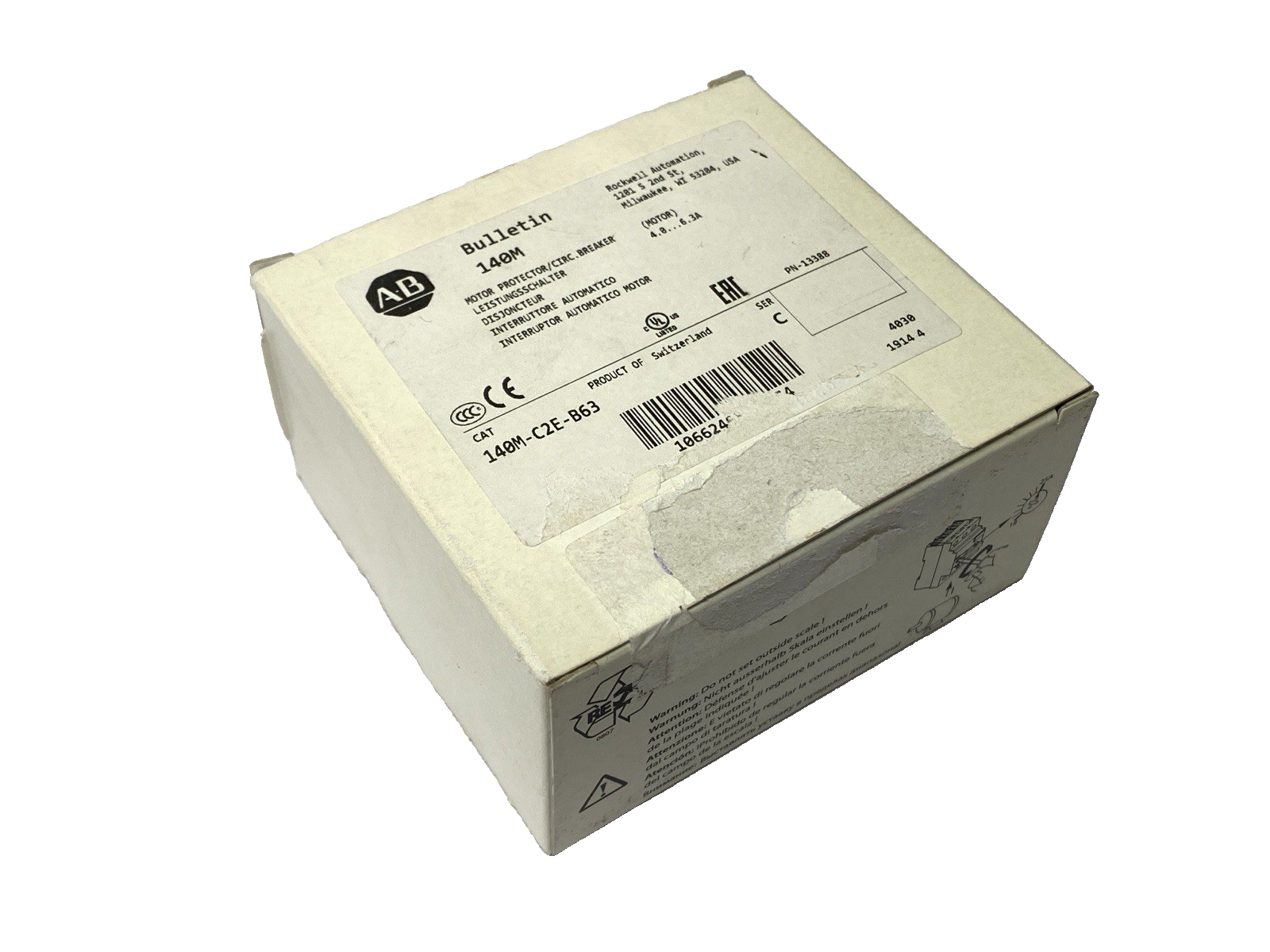 Allen Bradley 140M-C2E-B63 Motor Protector Circuit Breaker 3-Pole 4-6.3A Ser. C - Maverick Industrial Sales