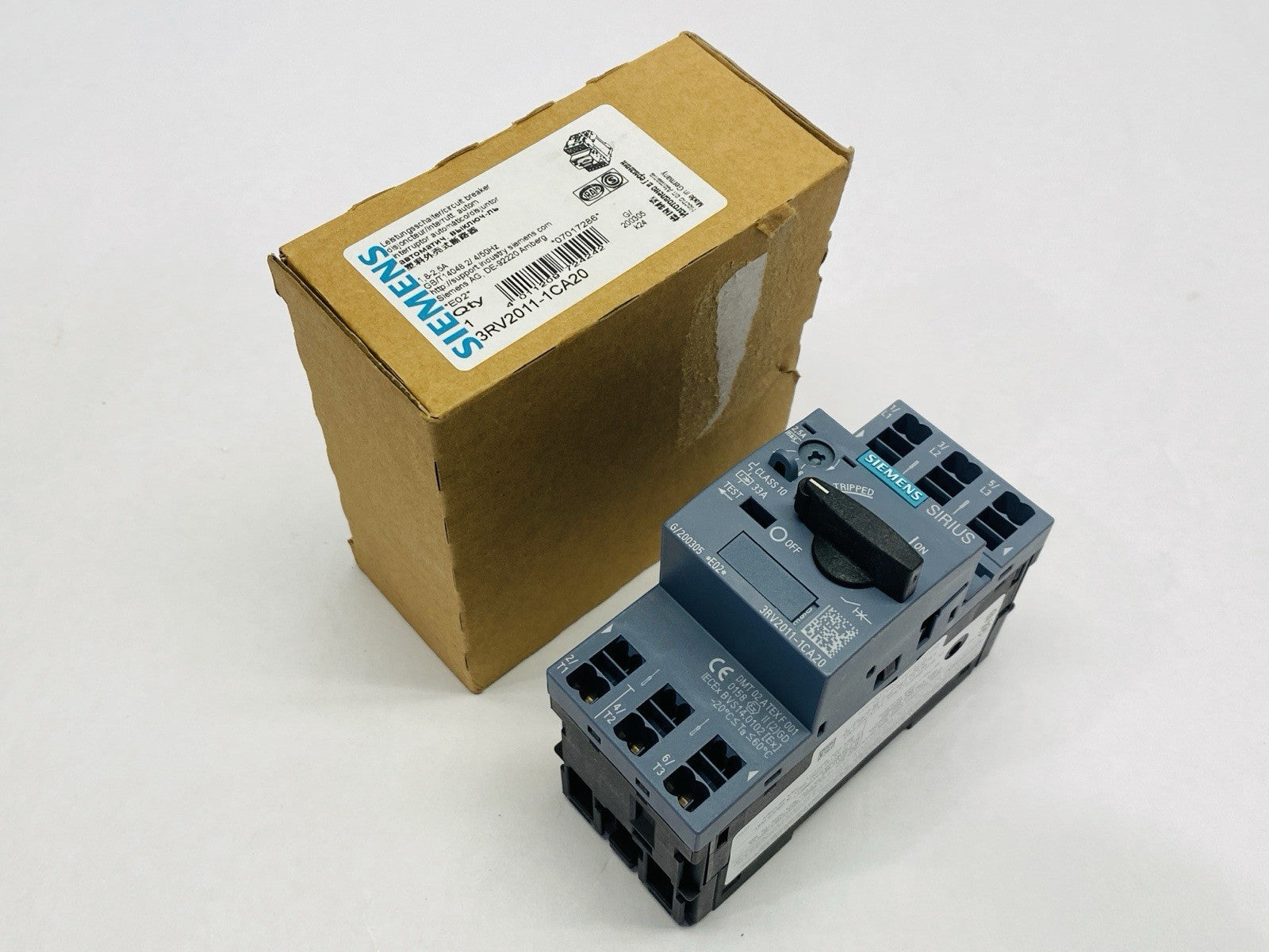 Siemens 3RV2011-1CA20 SIRIUS Motor Protector Circuit Breaker 1.8-2.5A 690V - Maverick Industrial Sales