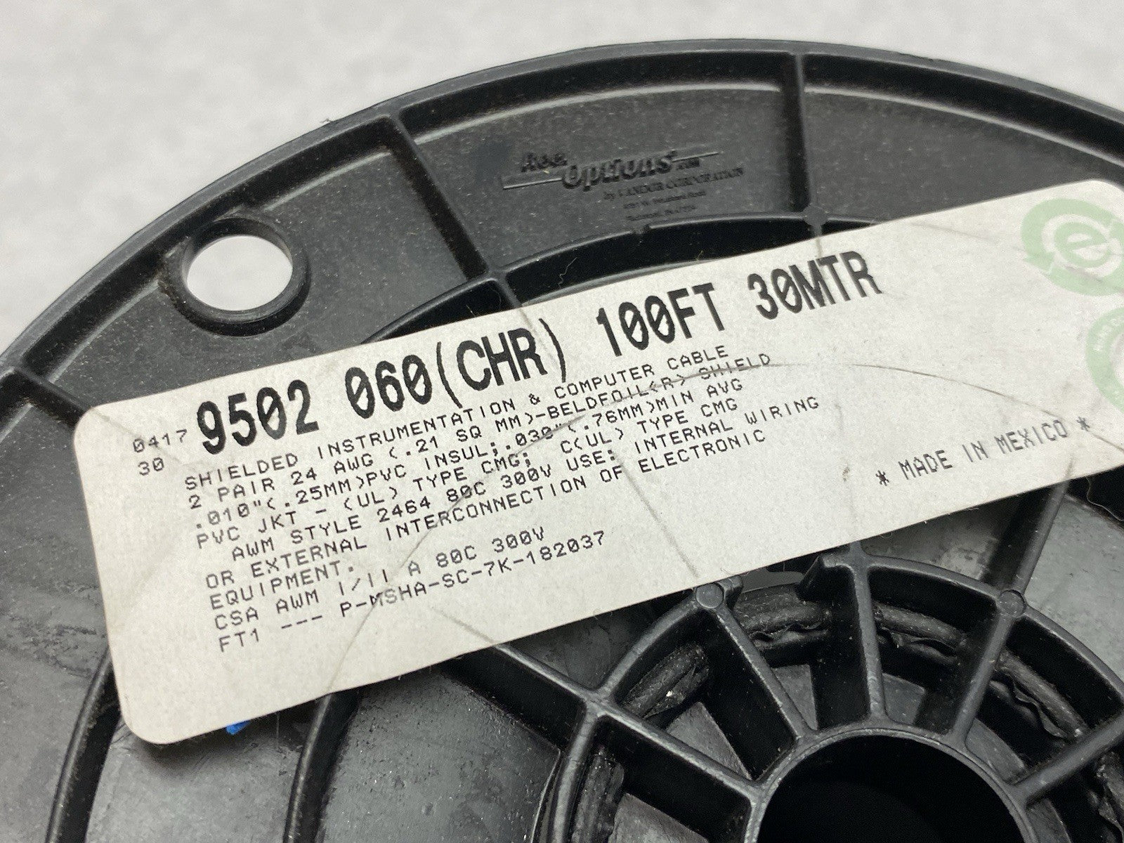 9502 060 | Belden 9502 RS-232, #24-2pr, SR-PVC, O/A Foil, PVC Jkt, CMG, 75Ω ABOUT 60 FEET - New Other - Maverick Industrial Sales