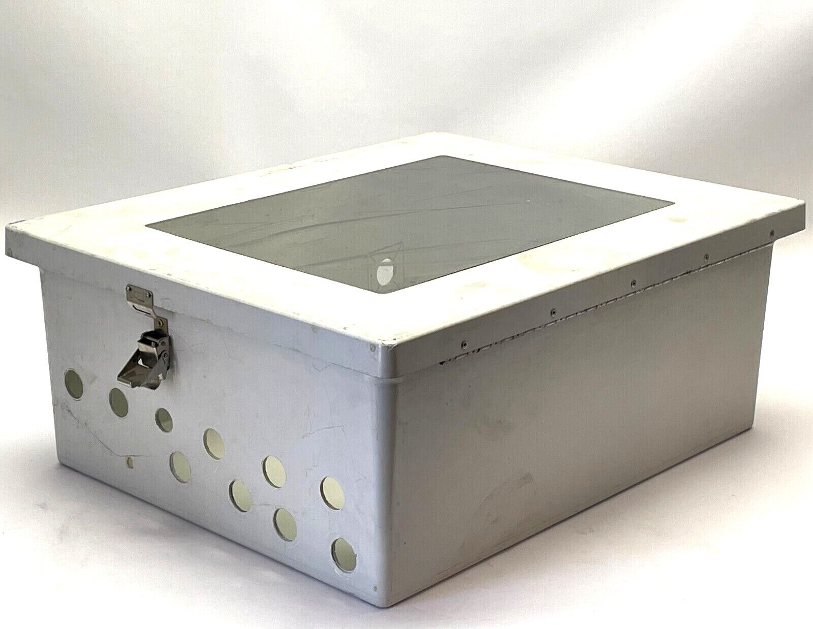 Allied Moulded AM2068LW Fiberglass Wall Mount Enclosure w/ Hinged Window Cover - Used - Maverick Industrial Sales