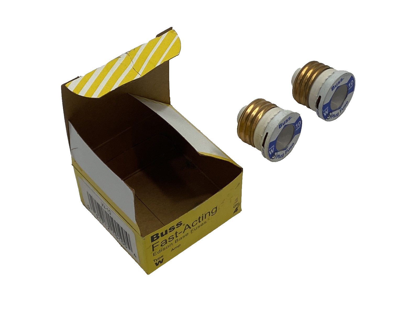 Cooper Bussmann W-10 Fast-Acting Edison Base Fuses Type W PACKAGE OF 2 - New – Open box - Maverick Industrial Sales