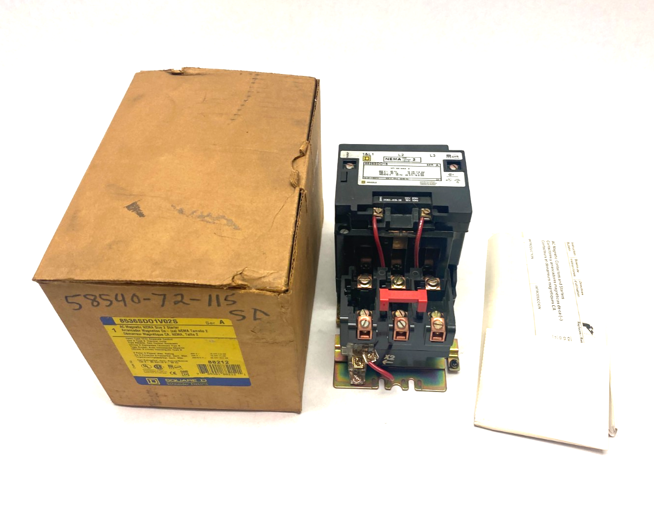 Square D 8536SDO1V02S Nonreversible NEMA Motor Starter 3-Pole 3-Phase 25HP - Maverick Industrial Sales