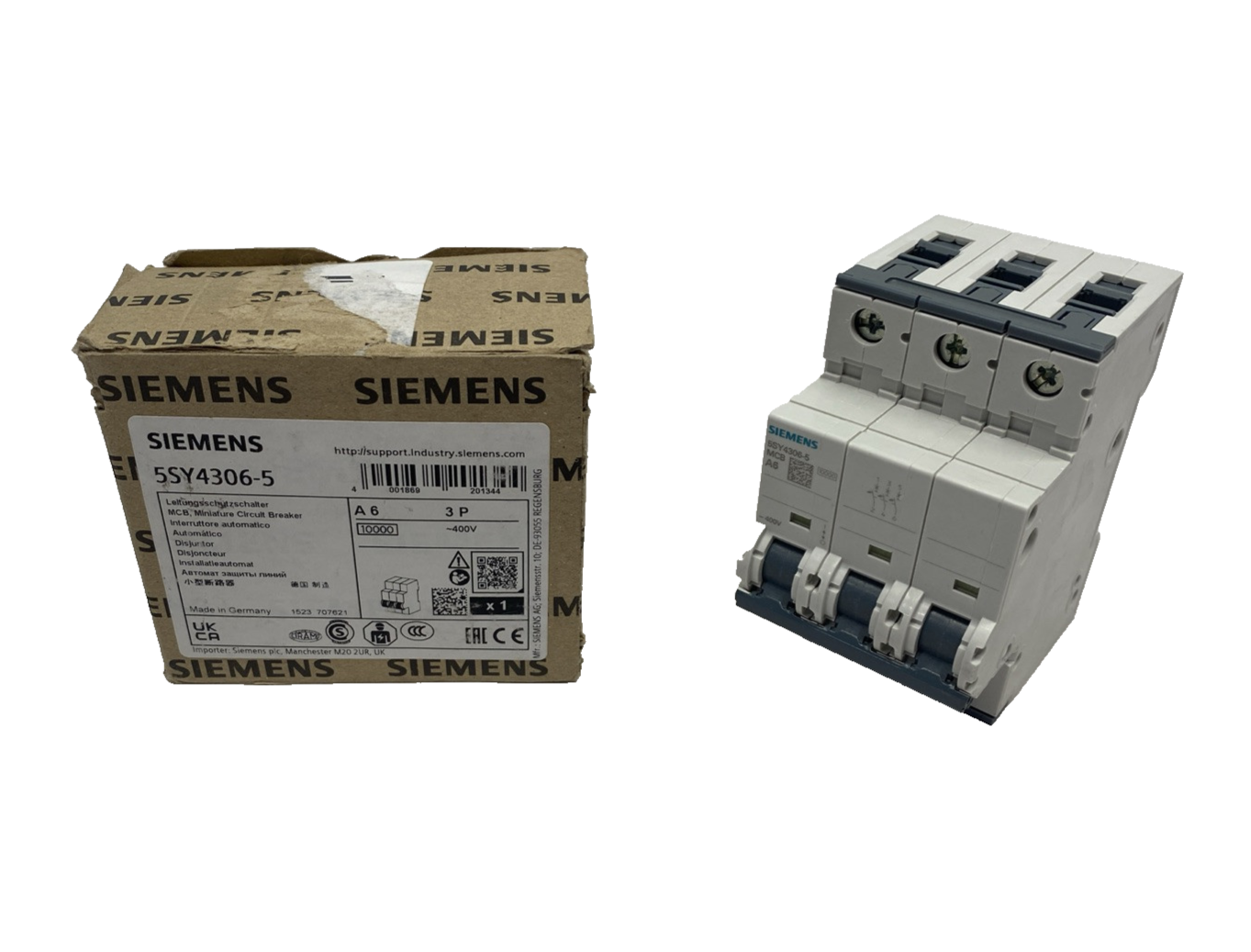 Siemens 5SY4306-5 Miniature Circuit Breaker 400V 10kA 3P 6A - Maverick Industrial Sales
