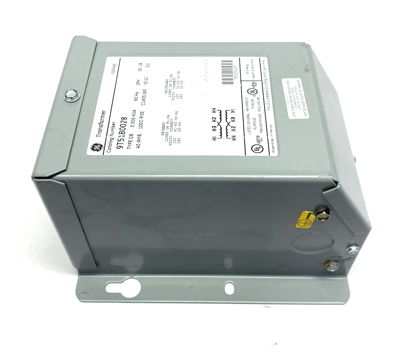 9T51B0028 | ABB General Electric Transformer 1C,0.5kVA,120x240-120/240,100C,3R,QB - New – Open box - Maverick Industrial Sales