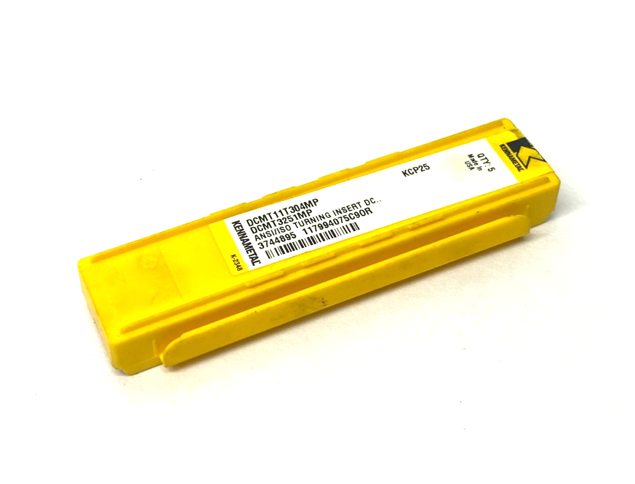 Kennametal 3744895 Screw-On DCMT-MP Positive Inserts DCMT11T304MP PKG OF 5 - Maverick Industrial Sales
