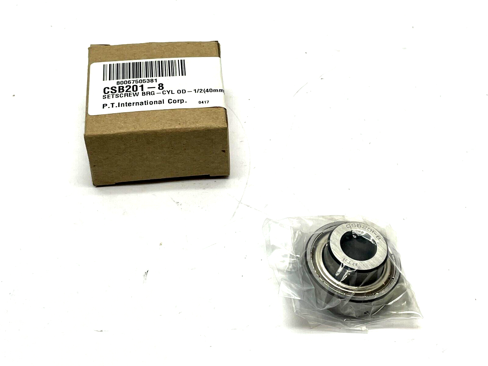 CSB201-8 | PTI Set Screw Insert Bearing 1/2" - New - Maverick Industrial Sales