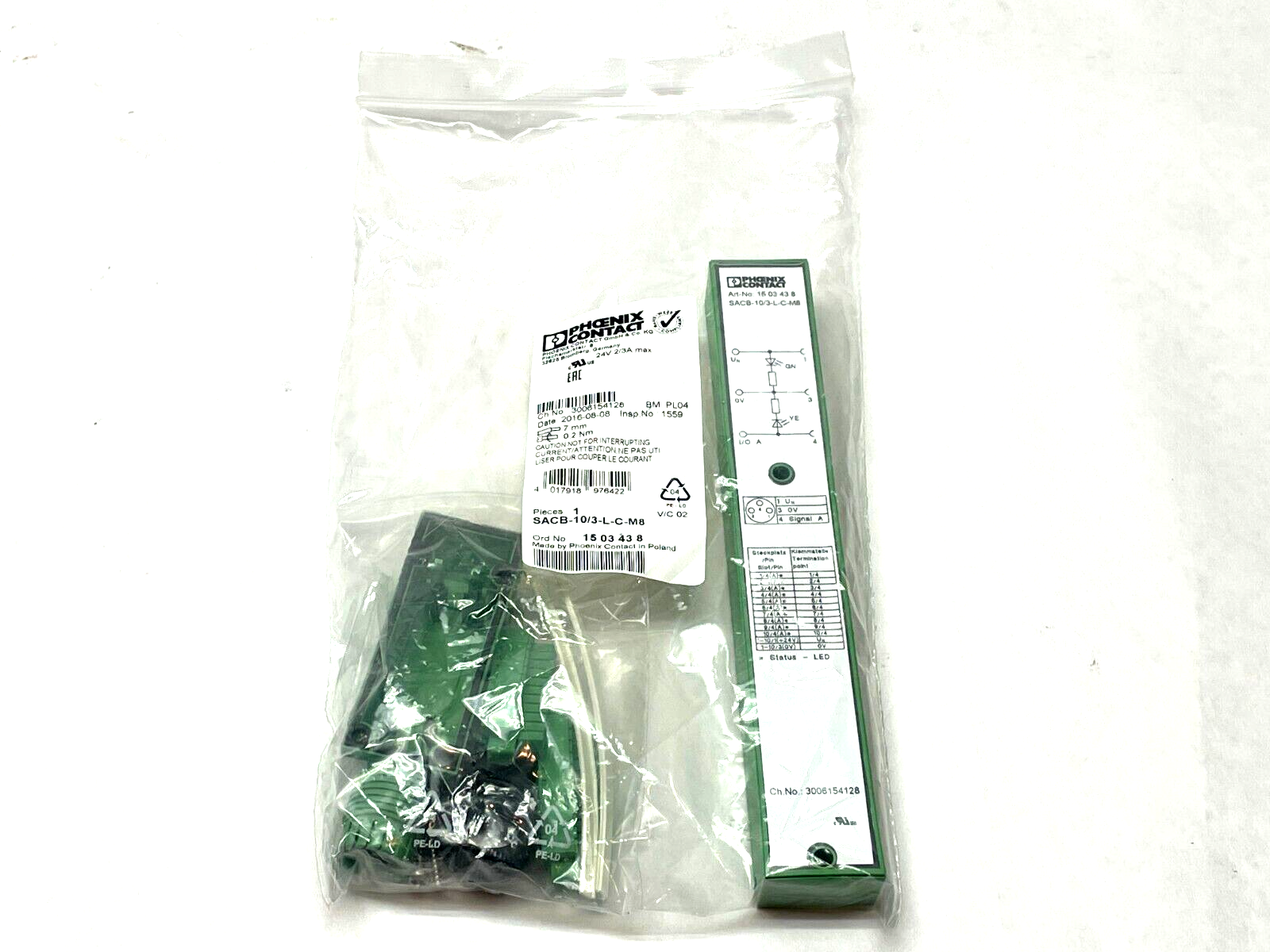 Phoenix Contact SACB-10/3-L-C-M8 Distributor Box 10-Port M8 1503438 - New - Maverick Industrial Sales