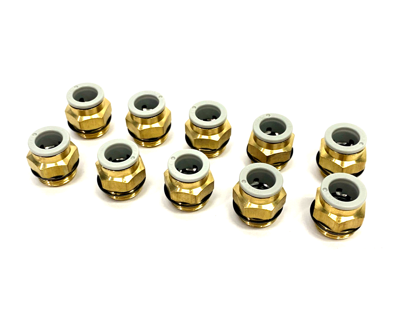 KQ2H10-U03A | SMC Pneumatic One-Touch Fitting 10mm Tube O.D. G 3/8" LOT OF 10 - New Other - Maverick Industrial Sales